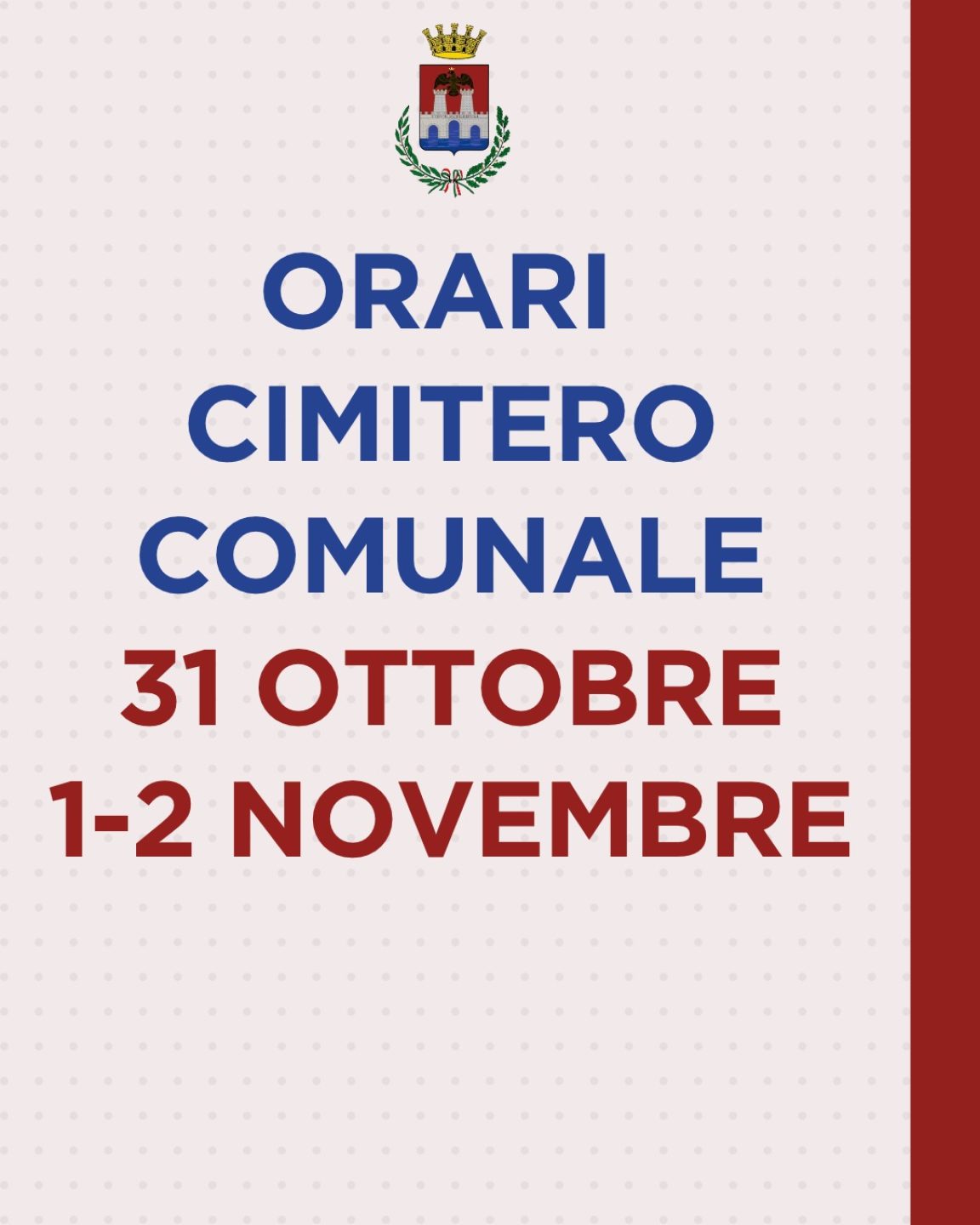 Immagine di Cimitero comunale: gli orari del 31 ottobre e dell’1 e 2 novembre