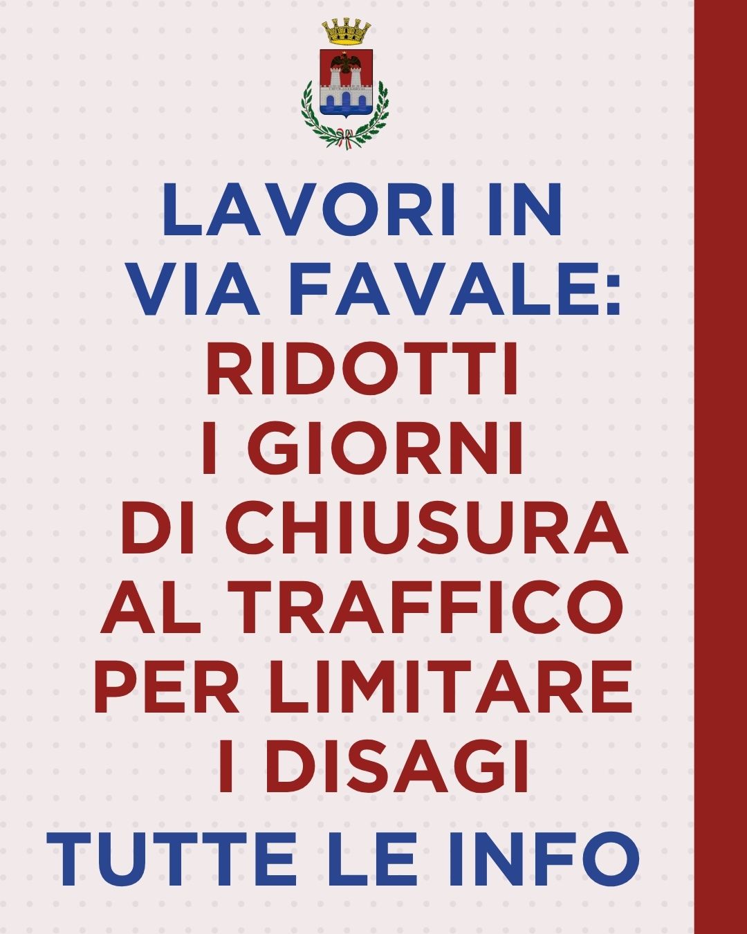 Immagine di Lavori in via Favale: ridotta la durata del cantiere e limitati i disagi ai cittadini.